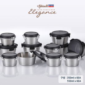 [쉬젤] 엘레강스 푸드컨테이너 종합12종세트(원형350ml-6EA / 550ml-6EA)