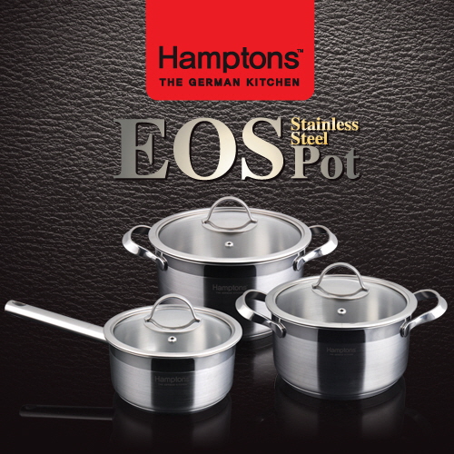 [Hamptons] 햄튼 EOS 인덕션(IH) 3중바닥 냄비 3종세트(편수16,양수18,20)